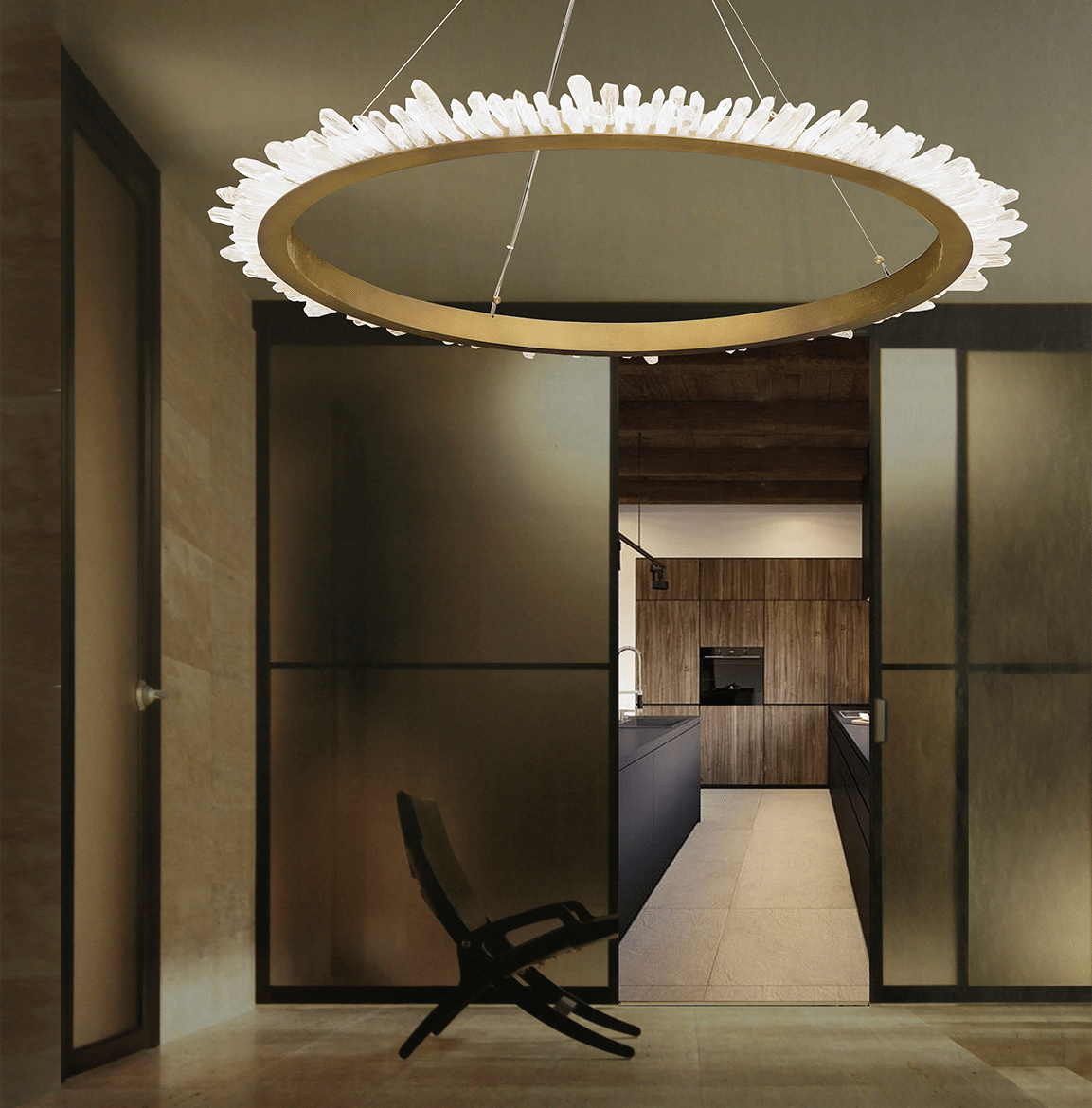 Toplanska Crystal - Luminaire Crown - Collection Laiton